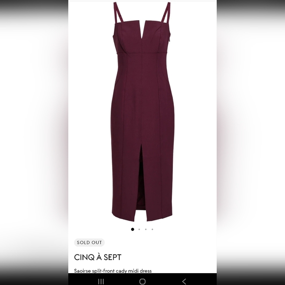 CINQ À SEPTSaoirse split-front cady midi dress Like New 00 - Picture 2 of 11
